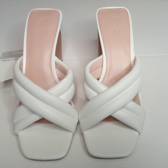 The Drop Ava Criss Cross White Women's Heeled Sandals, Sz. 7.5 - Picture 4 of 10